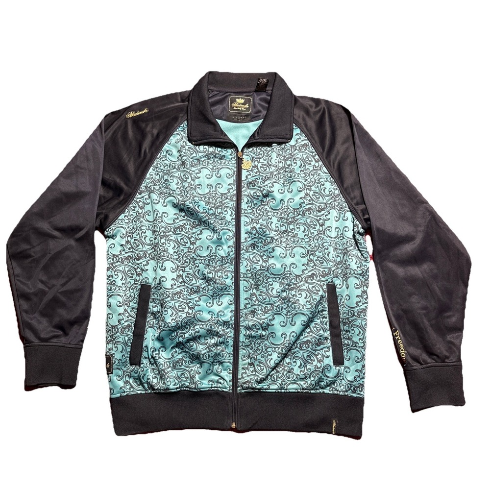 Akademiks Track Jacket Mens 4XL Blue Full Zip Y2K Polyester Bling